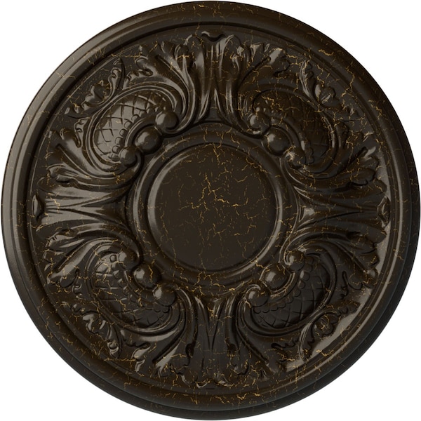 Ekena Millwork Wakefield Ceiling Medallion (Fits Canopies up to 3 5/8"), 11 3/4"OD x 1 1/4"P, Stone Hearth Crackle CM11WASHC - main